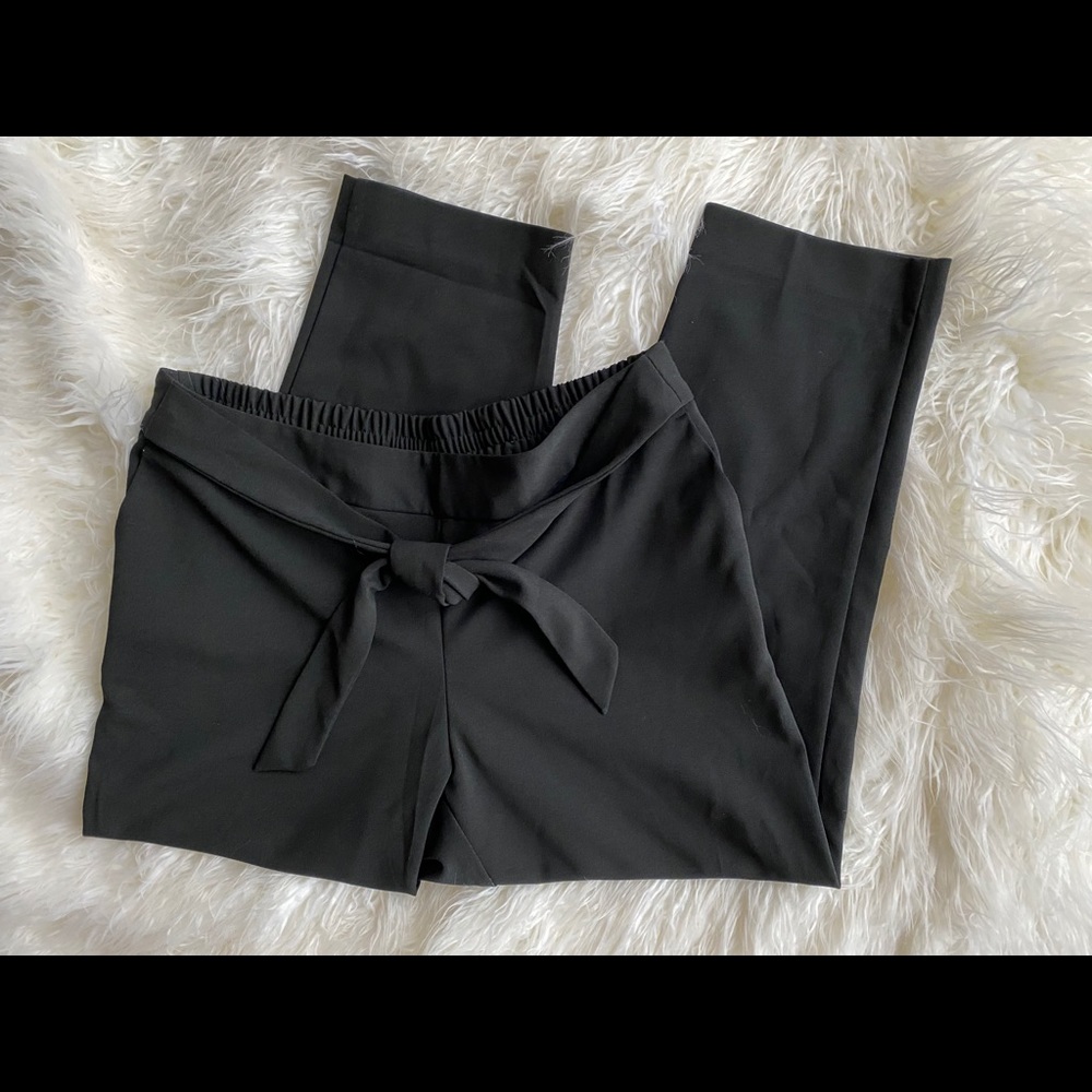 Tie Belt Ankle Pants